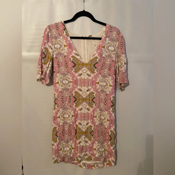 Free People Pink Patterned Dress - Picture 1 of 4
